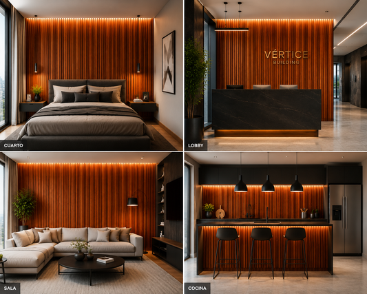 Wall Panel PVC ranurado 2.90 x 0.17m Royal Walnut 3D en Guayaquil , Ecuador | Importamall