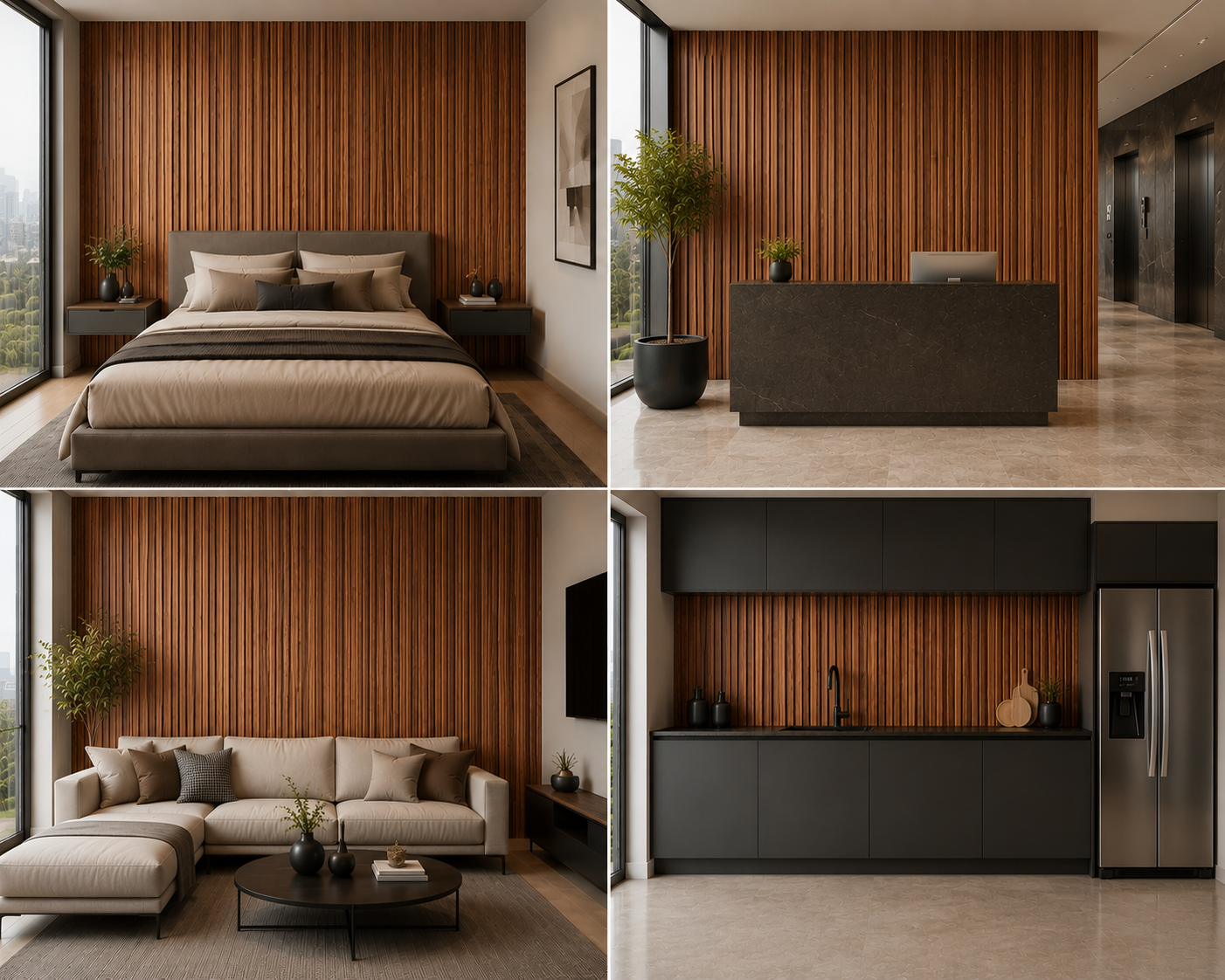 🤎Wall Panel PVC ranurado 2.90m x 0.17cm Nogal Cacao en Guayaquil Ecuador | Importamal
