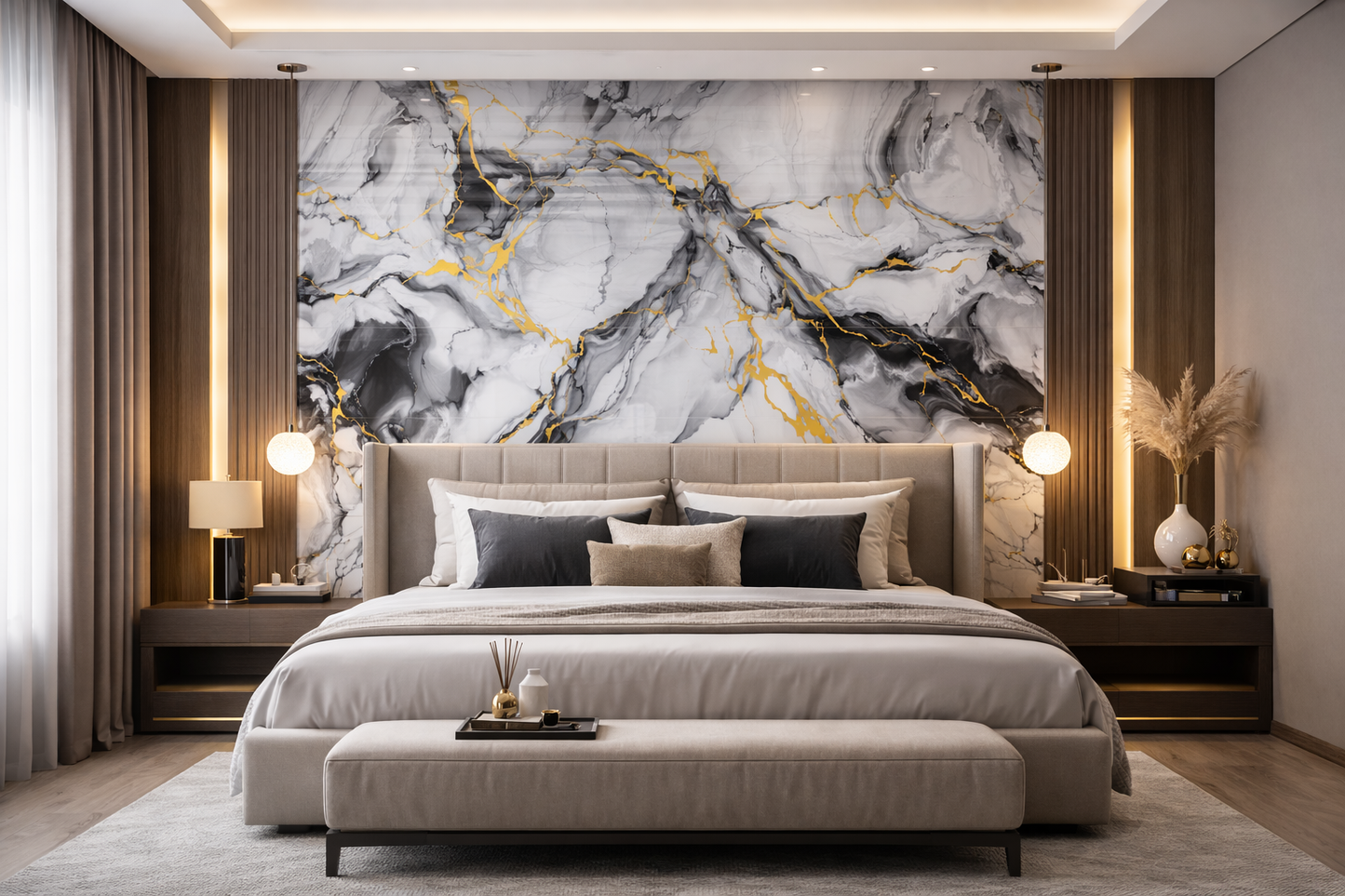 Platinum Gold Vein Mármol PVC