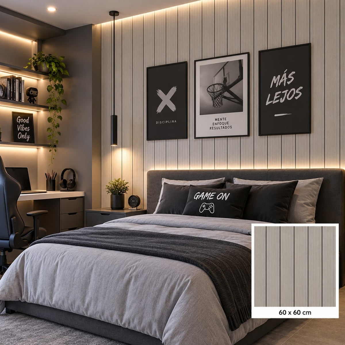 Adhesivo Decorativo Efecto Madera Gris Claro