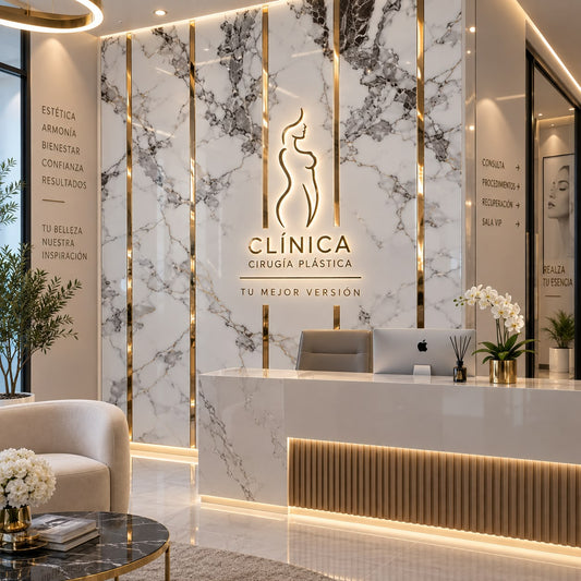 Panel Decorativo Mármol Blanco con Vetas Grises y Bordes Oro Rosa