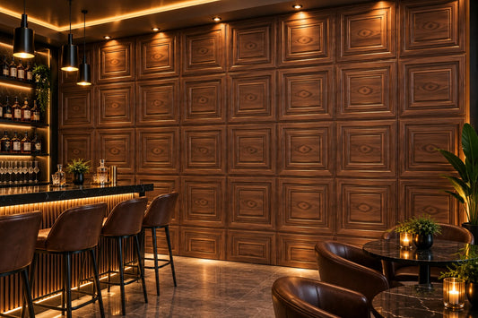 Panel Decorativo 3D Efecto Madera Nogal