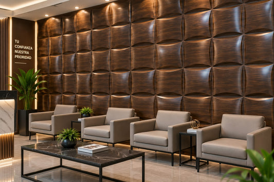 Panel Decorativo 3D Efecto Madera Oscura