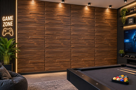 Panel Decorativo 3D Efecto Madera con Listones en Relieve
