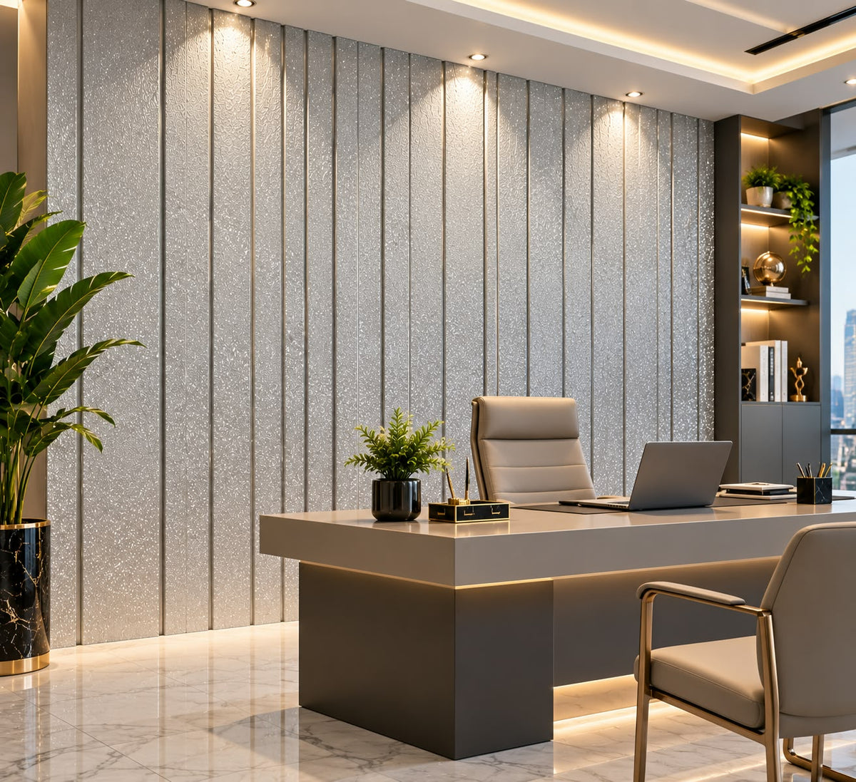 Wall Panel 13 – Panel Decorativo Gris Escarchado para Pared