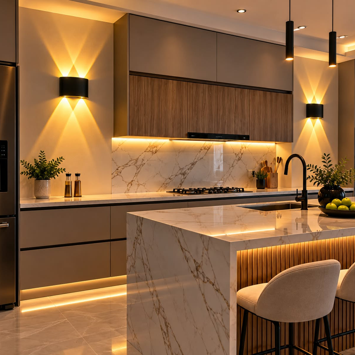 Lámpara LED de 2 Ojos – Aplique de Pared Decorativo con Luz Arriba y Abajo