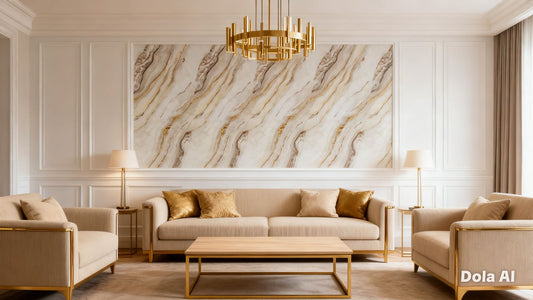 Rollo Mármol Adhesivo PVC - Ivory Marble Gold Vein | Importamall Ecuador