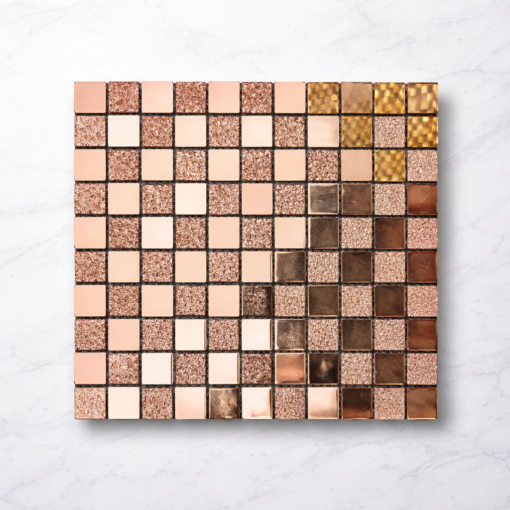 ✨ Mosaico Decorativo Premium Rose Gold y Cobre 30 x 30 cm Código 3982 Autoadhesivo en Guayaquil Ecuador | Importamall