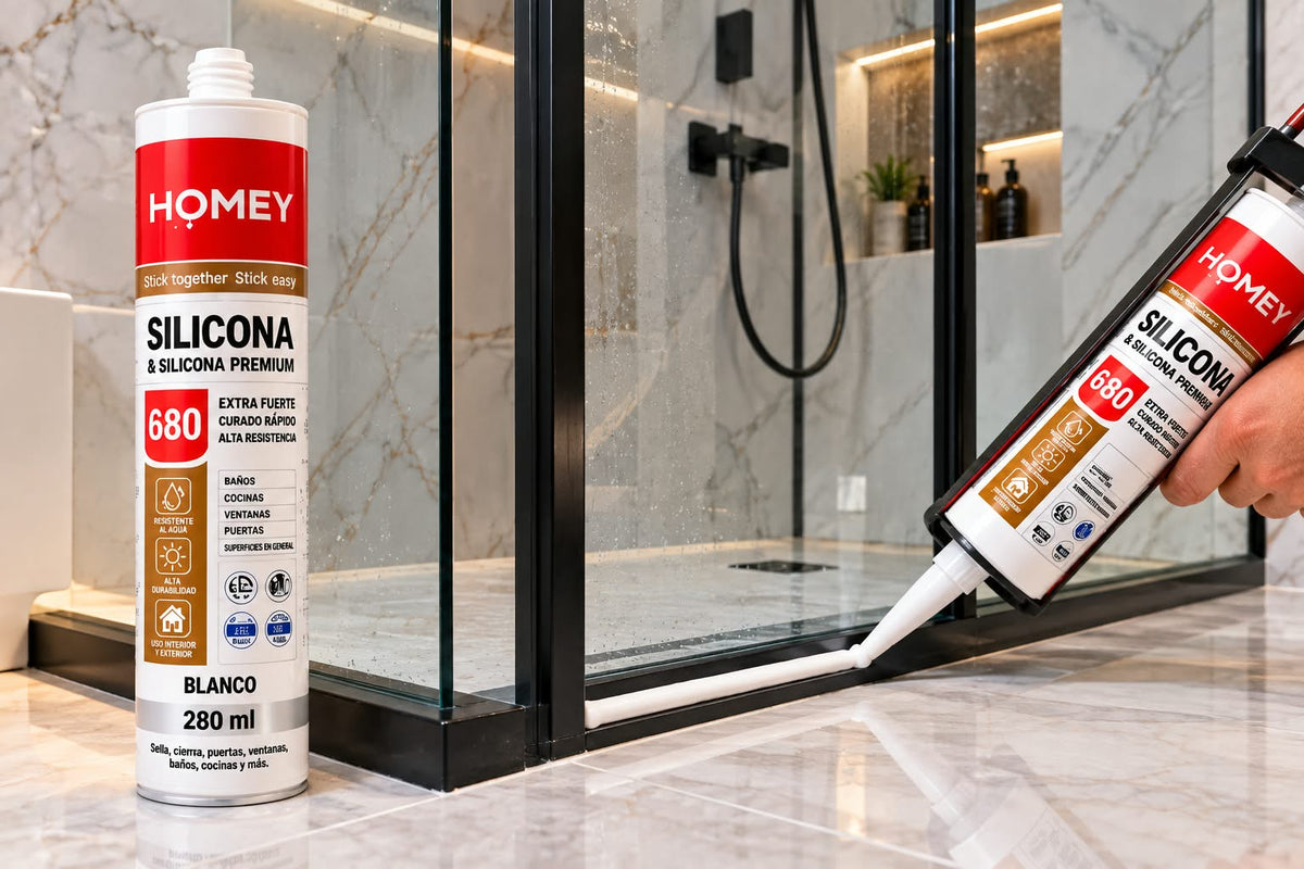 Silicona Premium HOMEY 680 Blanca – 280 ml | Extra Fuerte y Curado Rápido