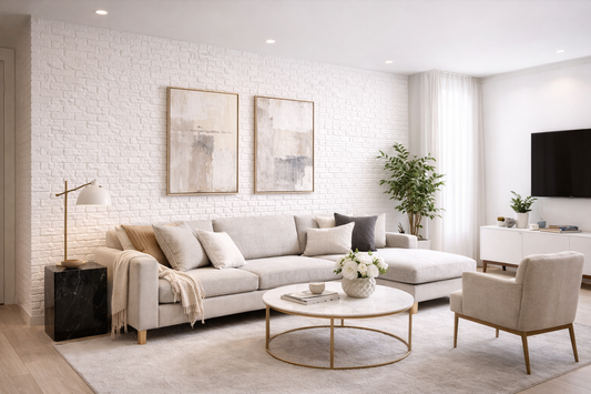 Panel Adhesivo 3D Blanco Ladrillo – 70x77 cm