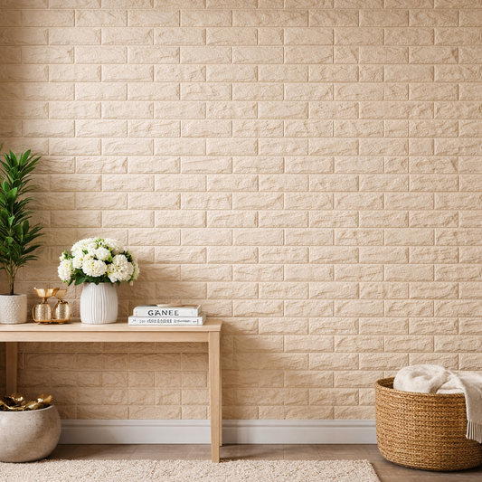 Panel Adhesivo 3D Beige – 70x77 cm