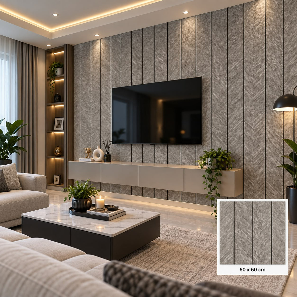 Adhesivo Decorativo Textura Espiga Gris Elegante