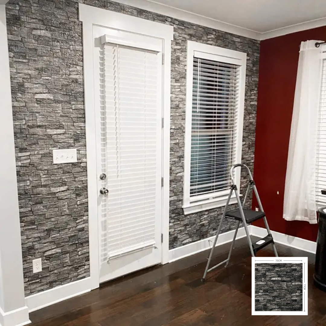Panel Adhesivo 3D Piedra Gris Oxford – 70x77 cm