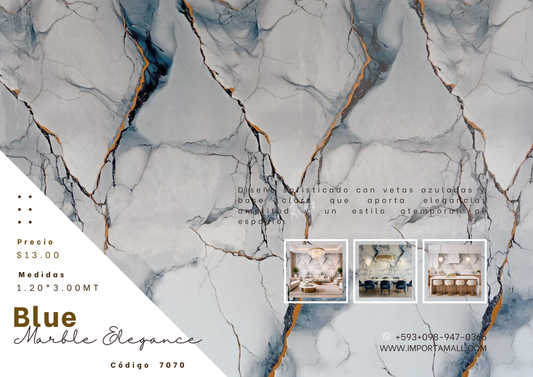 Rollo Mármol Adhesivo PVC -  Marble Grey Gold Vein  | Importamall Ecuador