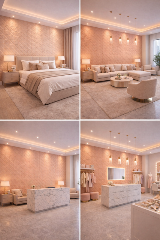 Panel Adhesivo 3D Durazno Apliques y Tumbado 70x70 cm