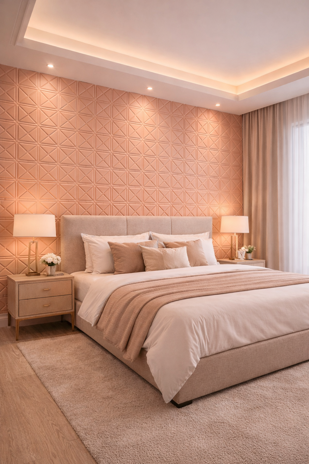 Panel Adhesivo 3D Durazno Apliques y Tumbado 70x70 cm