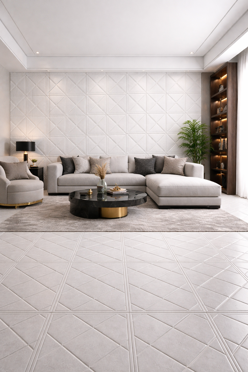 Panel Adhesivo 3D Blanco Apliques y Tumbado 70x70 cm