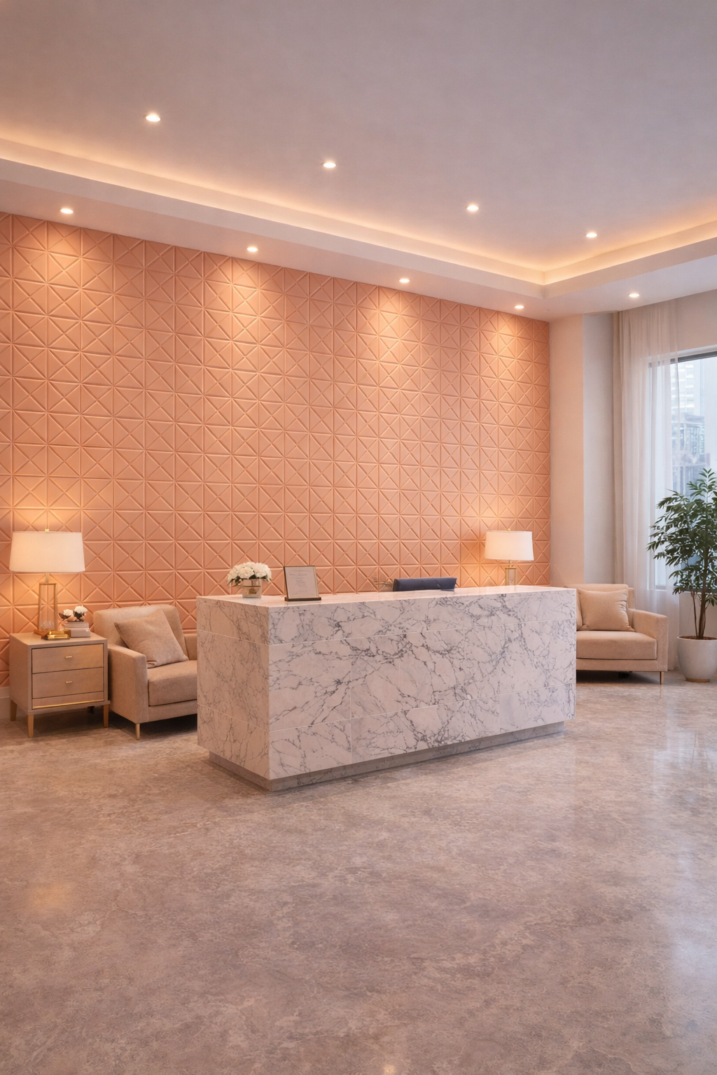 Panel Adhesivo 3D Durazno Apliques y Tumbado 70x70 cm