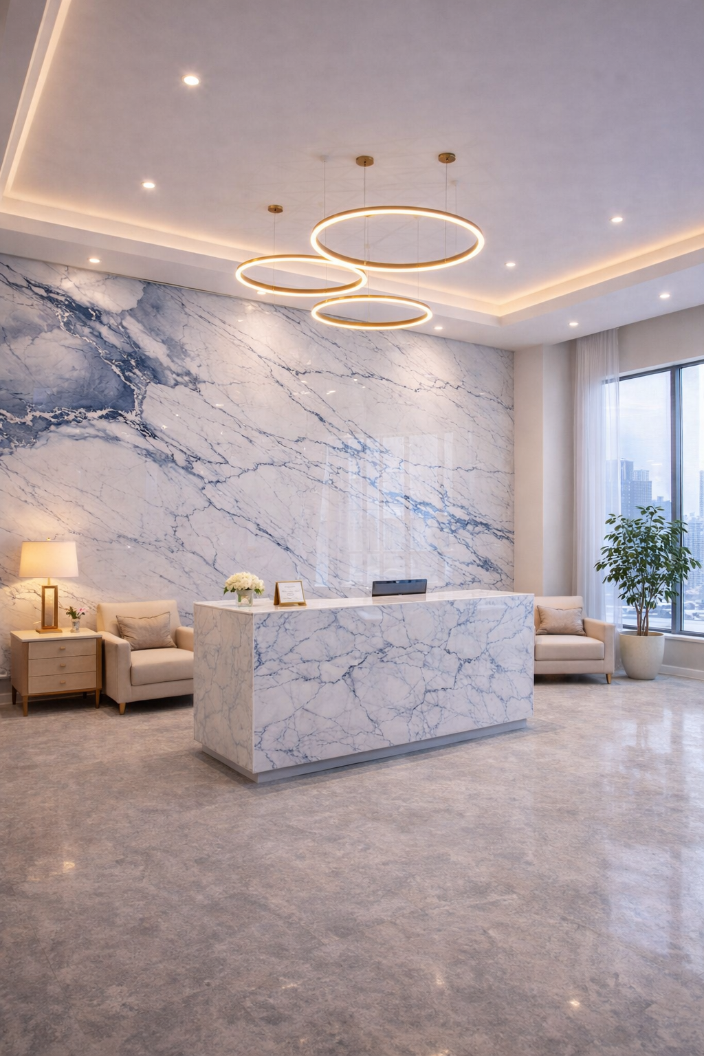 Blue Vein Cloud Mármol PVC