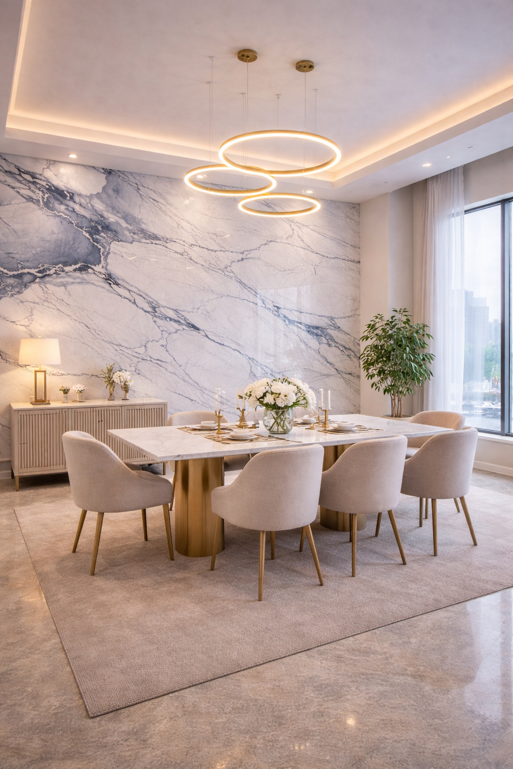 Blue Vein Cloud Mármol PVC