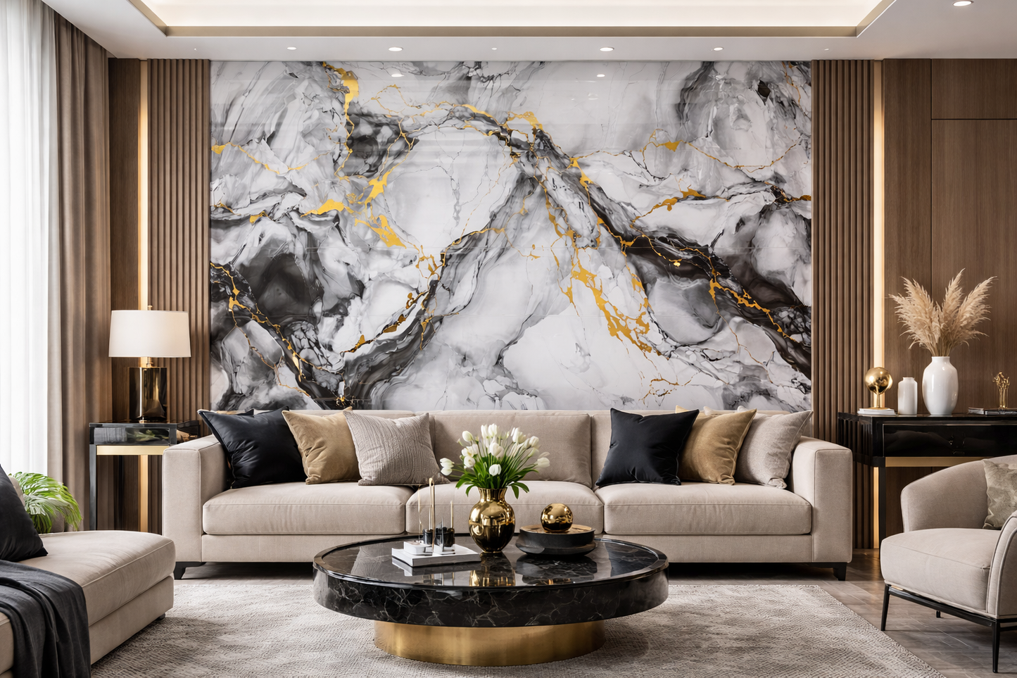 Platinum Gold Vein Mármol PVC