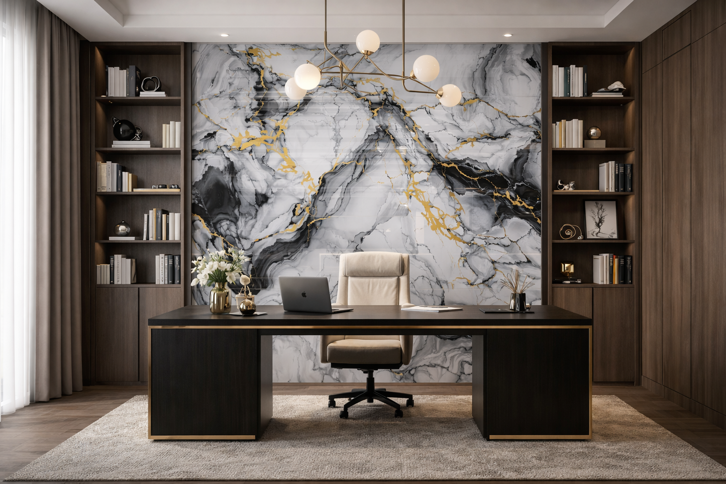 Platinum Gold Vein Mármol PVC