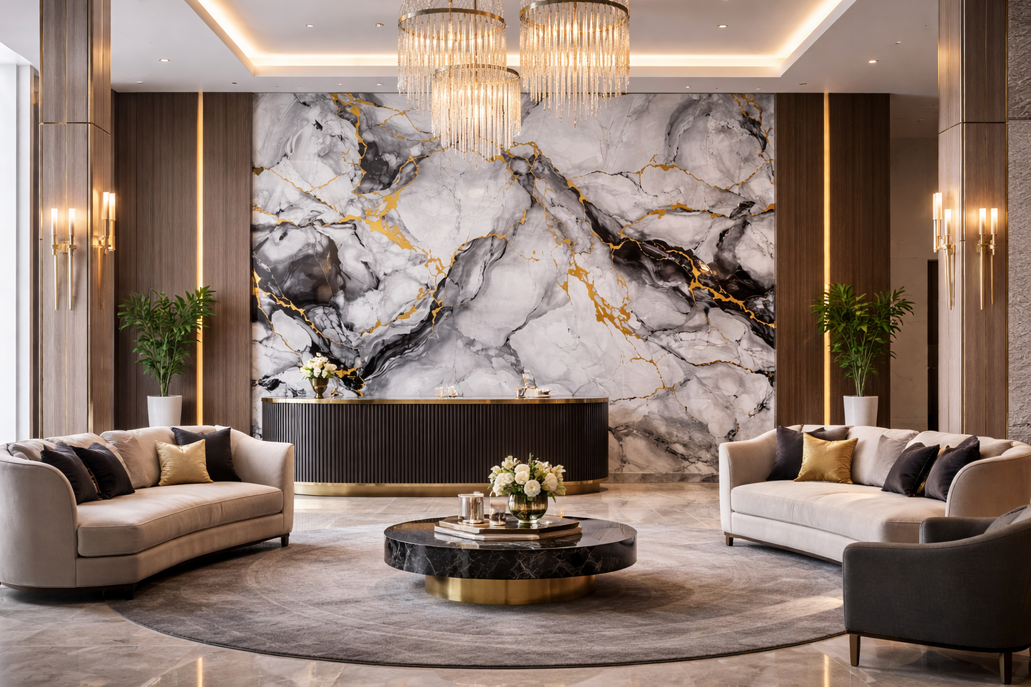 Platinum Gold Vein Mármol PVC