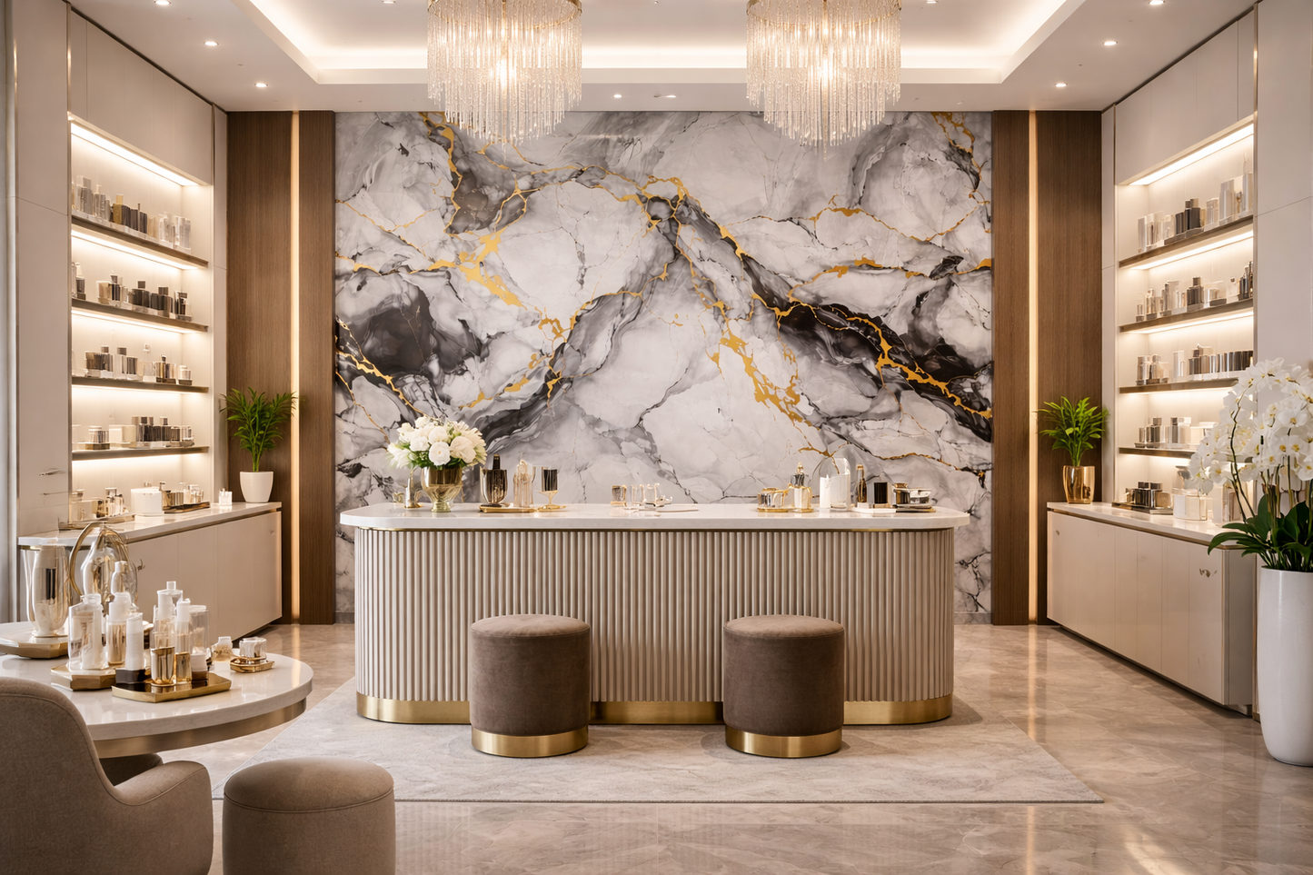 Platinum Gold Vein Mármol PVC