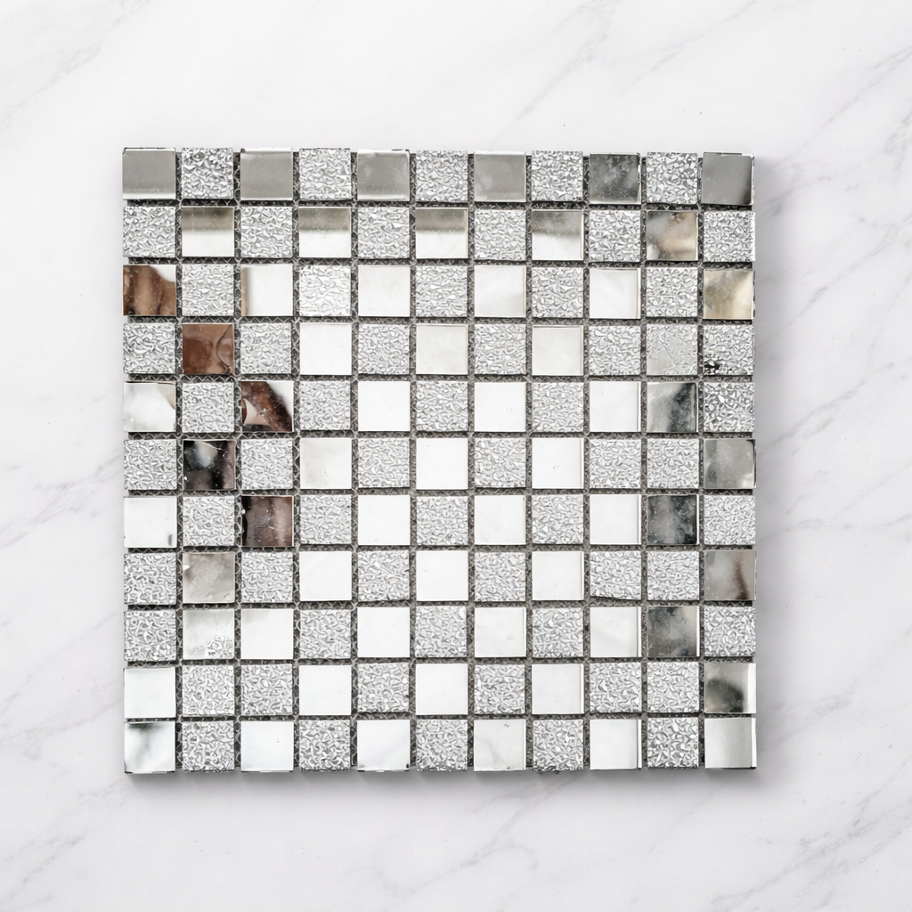 ✨ Mosaico Espejo Plateado Texturizado 30 x 30 cm Código 3980 Autoadhesivo en Guayaquil Ecuador | Importamall