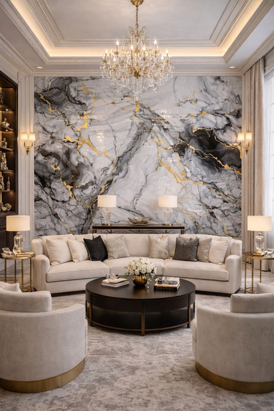 Platinum Gold Vein Mármol PVC