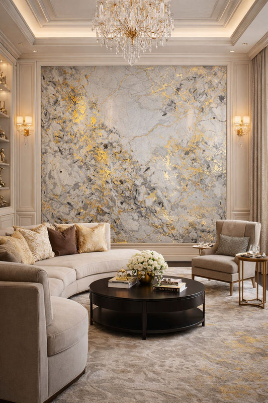 Grey Gold Stone Mármol PVC