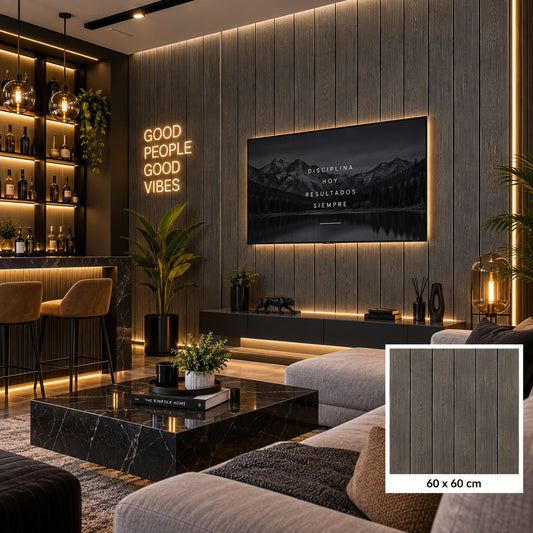 Adhesivo Decorativo Efecto Madera Gris Oscuro