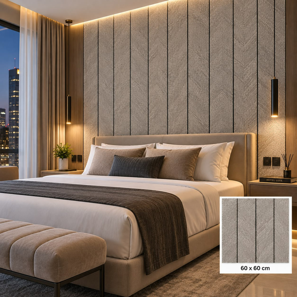 Adhesivo Decorativo Textura Espiga Gris Elegante