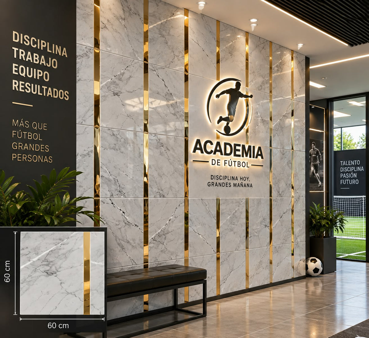 Panel Decorativo Mármol Verde Agua Claro