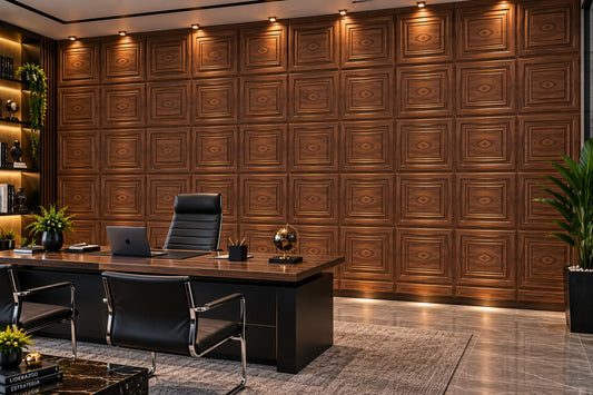 Panel Decorativo 3D Efecto Madera Nogal