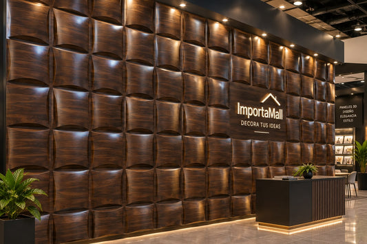 Panel Decorativo 3D Efecto Madera Oscura
