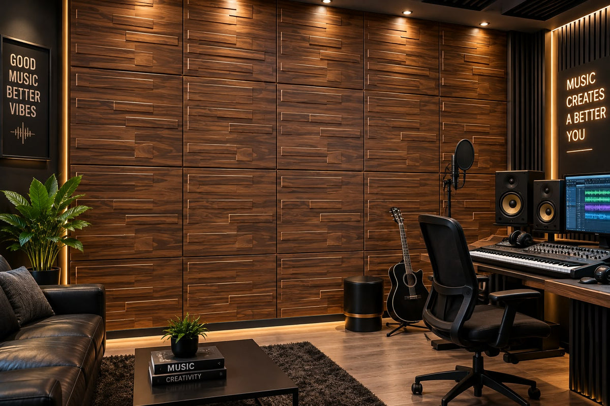 Panel Decorativo 3D Efecto Madera con Listones en Relieve