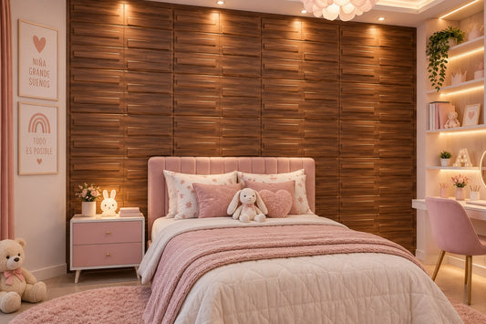Panel Decorativo 3D Efecto Madera con Listones en Relieve