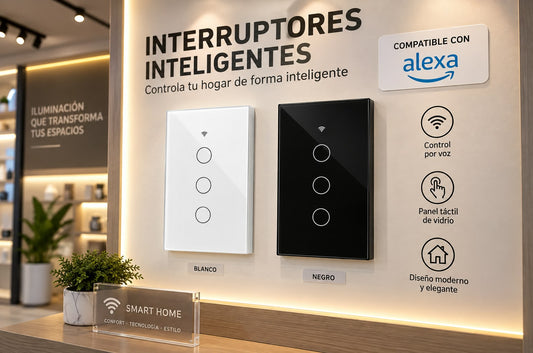 Interruptor Inteligente WiFi Táctil de Vidrio