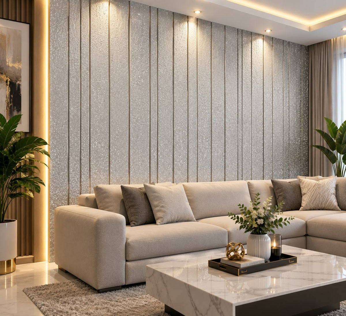 Wall Panel 13 – Panel Decorativo Gris Escarchado para Pared