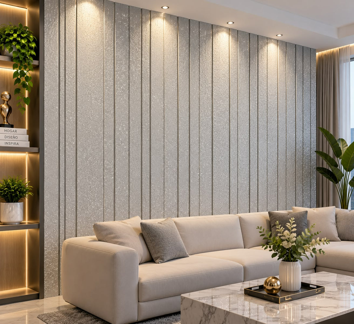 Wall Panel 13 – Panel Decorativo Gris Escarchado para Pared