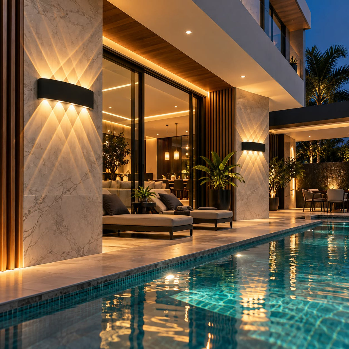 Lámpara LED de 4 Ojos – Aplique de Pared Decorativo para Interior y Exterior