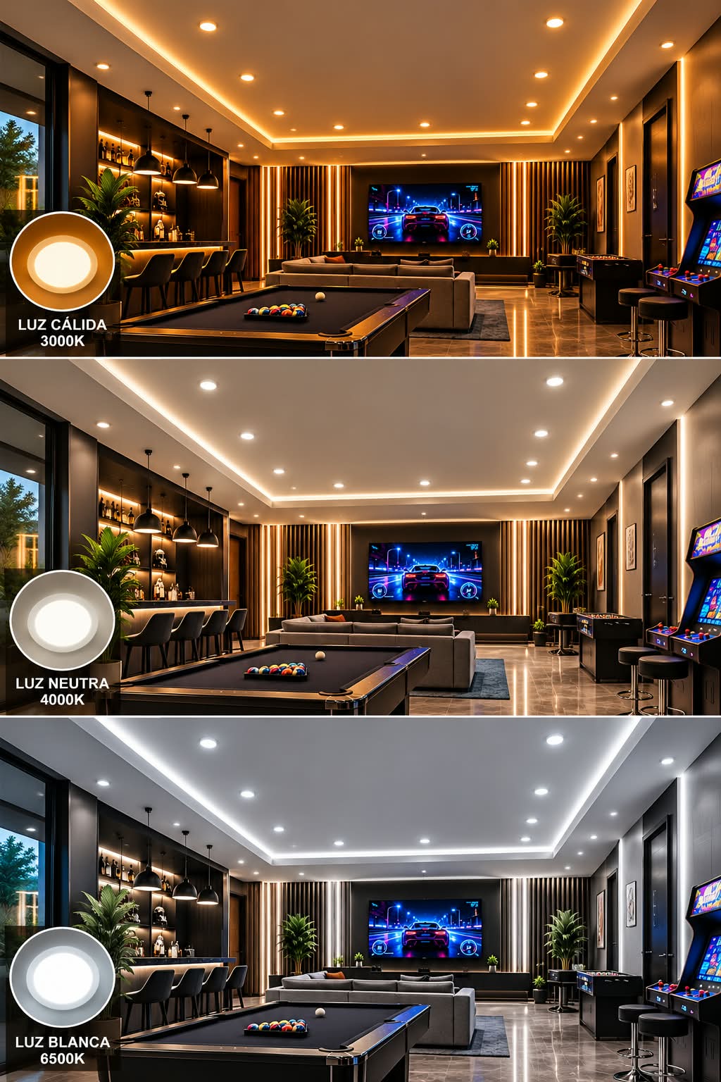 Panel LED Circular 6W 3 Colores
