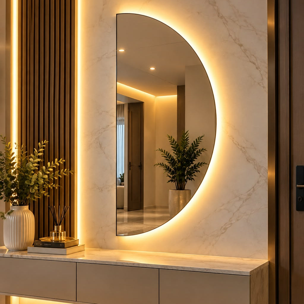 Espejo Decorativo con Luz LED Blanca y Cálida