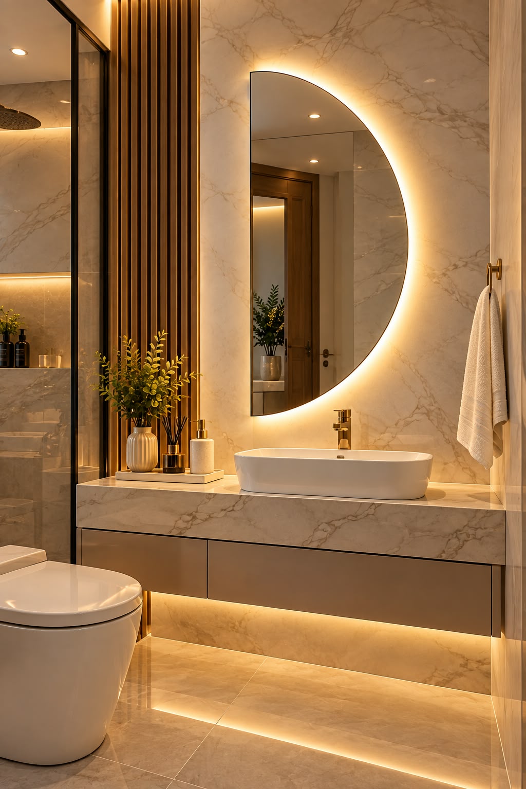 Espejo Decorativo con Luz LED Blanca y Cálida