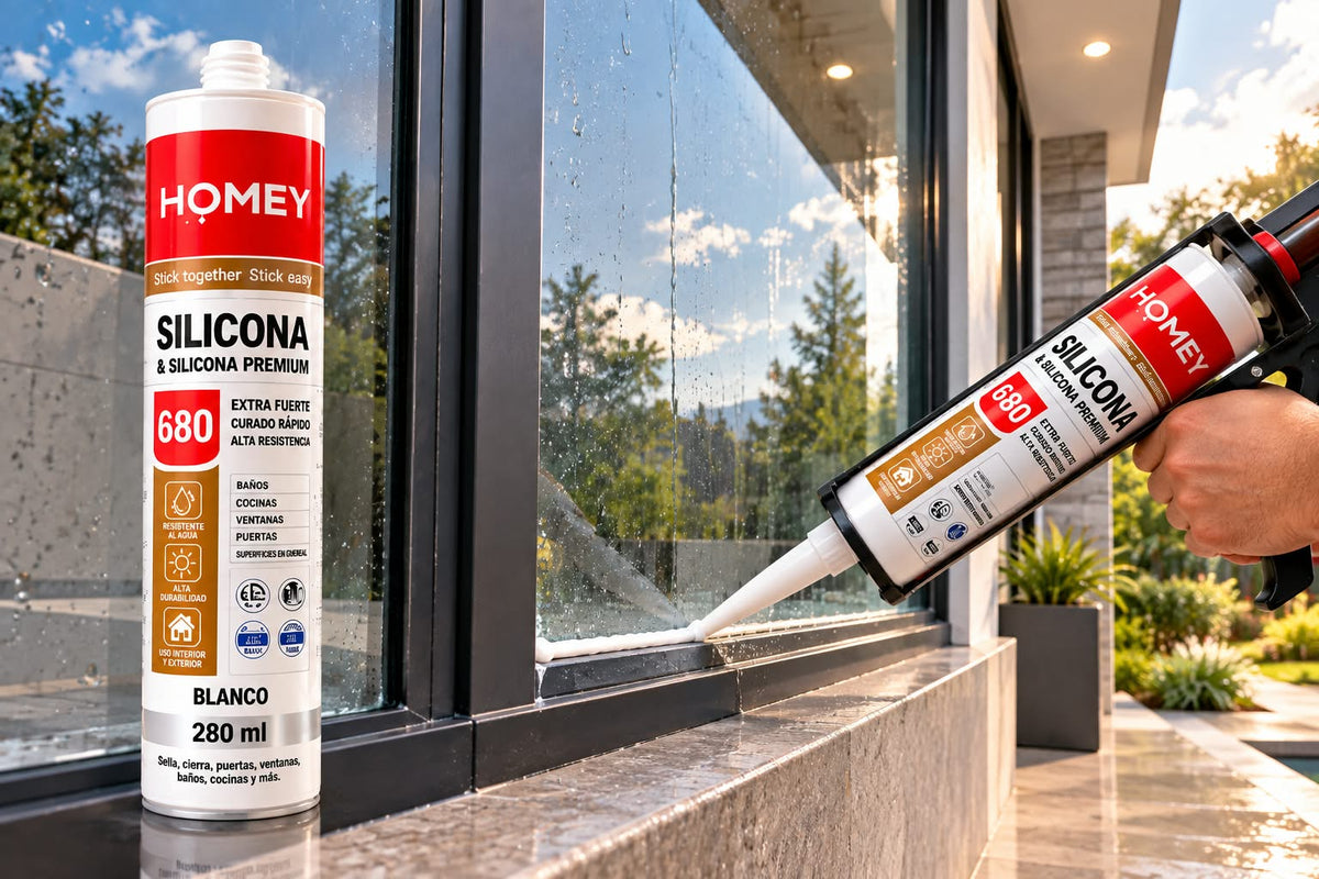 Silicona Premium HOMEY 680 Blanca – 280 ml | Extra Fuerte y Curado Rápido