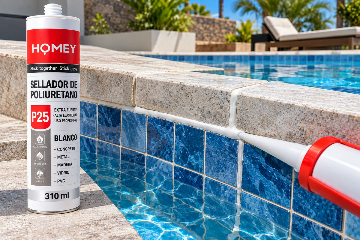 Sellador de Poliuretano HOMEY P25 Blanco – 310 ml | Extra Fuerte