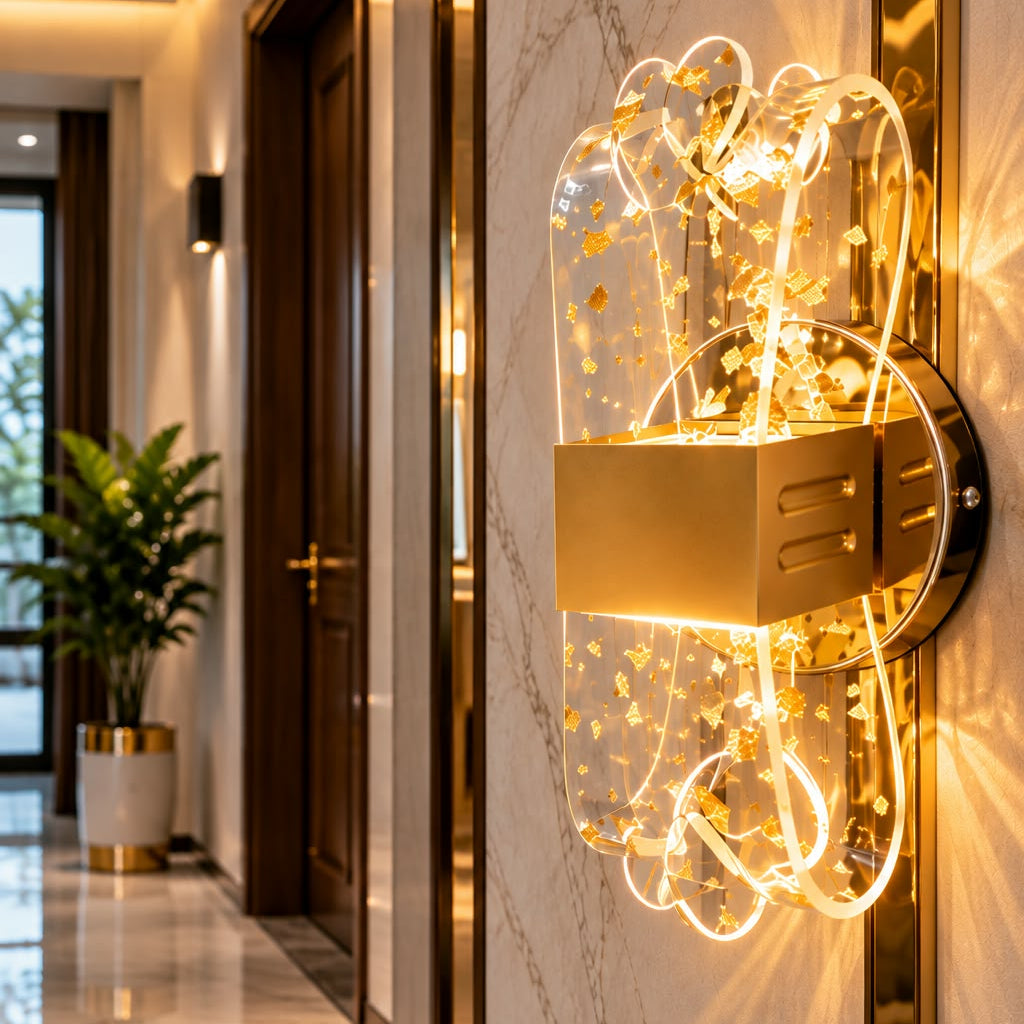 Lámpara de Pared LED Dorada Moderna