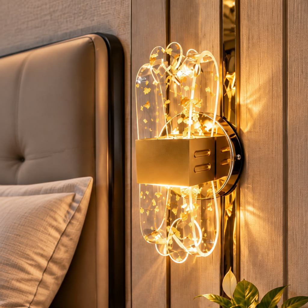 Lámpara de Pared LED Dorada Moderna