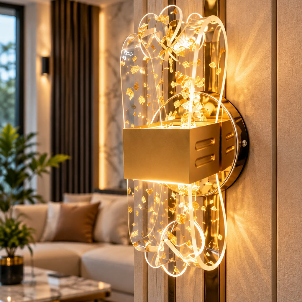 Lámpara de Pared LED Dorada Moderna